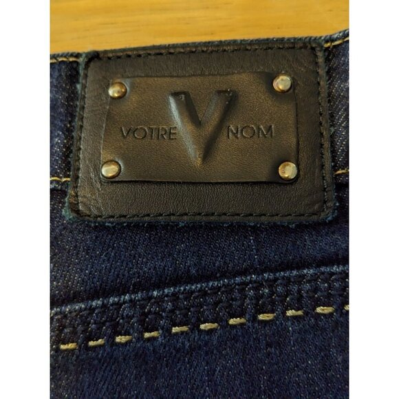 Votre Nom Womens Denim Shorts Euro 38 US 8 Blue Bling 5 Pocket 6 in Inseam - Picture 5 of 6